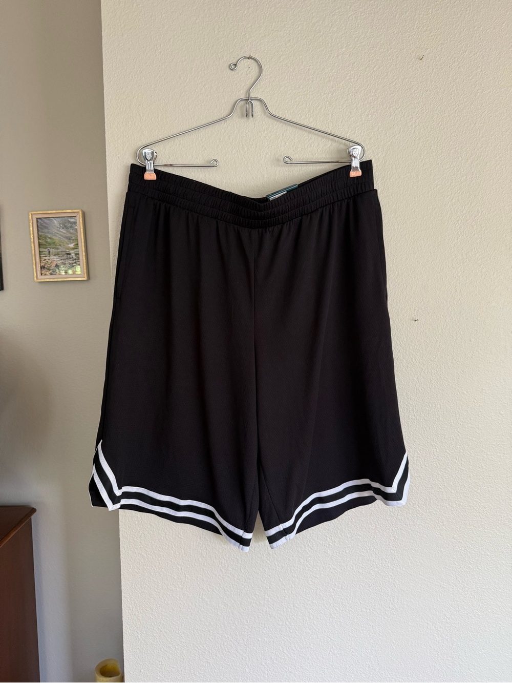 Black Men’s Athletic Shorts with White Trim